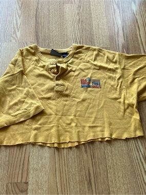 Old College Inn Jean Company mustard yellow usa rugby 2002 finals tee